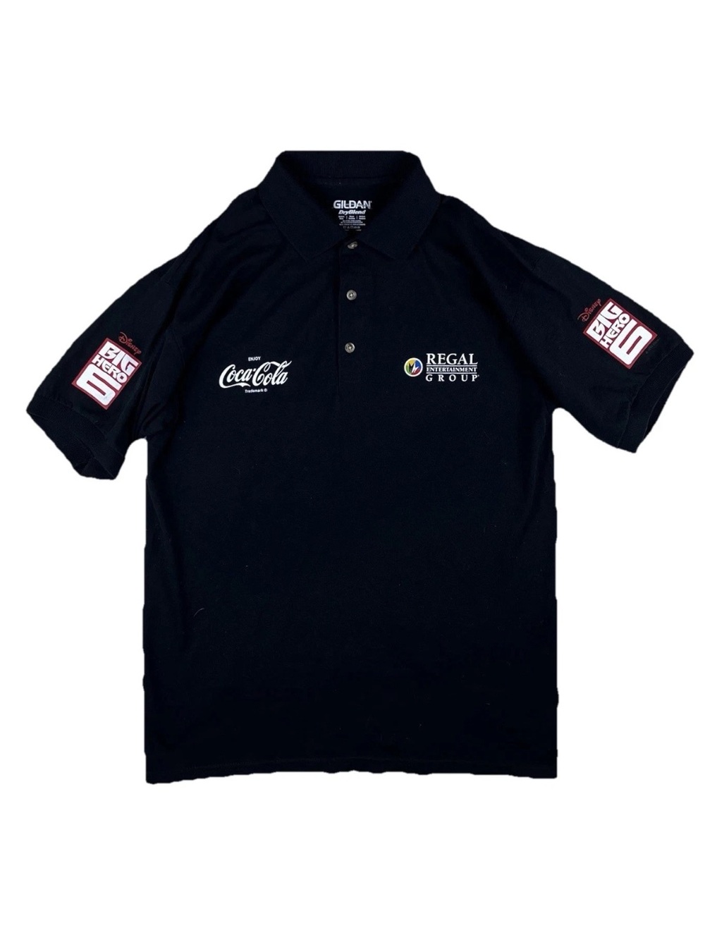 Disney Pixar Regal Theaters Cinemas Promo Shirt Big Hero Six Black M Polo Shirt